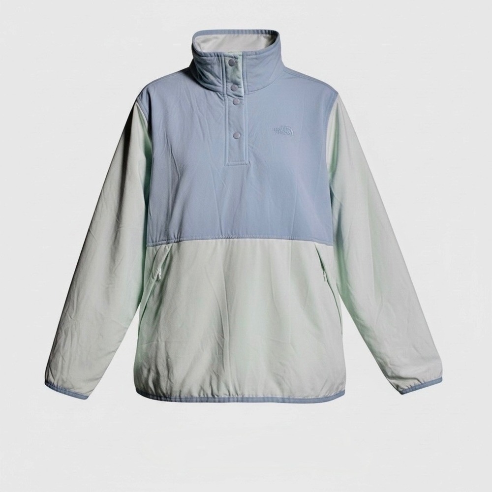 The North Face Pullover Women XL Blue Lime Colorblock Gorpcore Athleisure Hiking - Picture 6 of 8